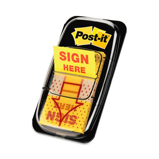 3M™ Post-It Index Sign Here Flags, 25mm x 43.2mm 680-9 (50 Sheets)