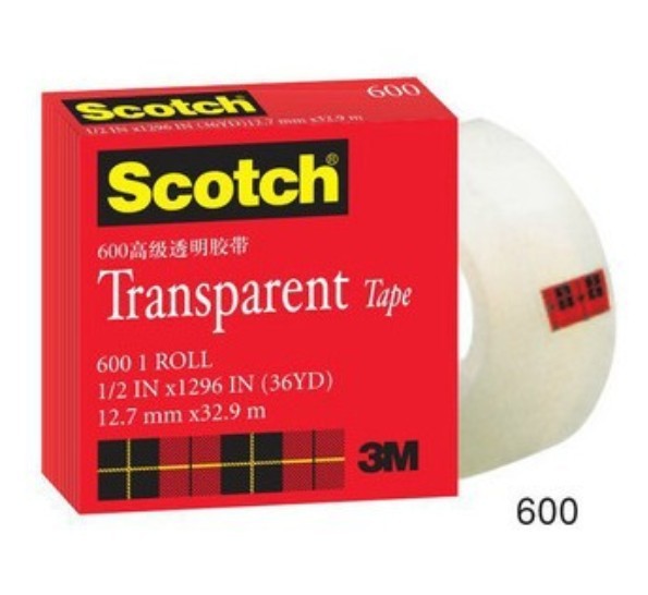 3M™  Scotch Transparent Tape 600, 3/4" X 36yds