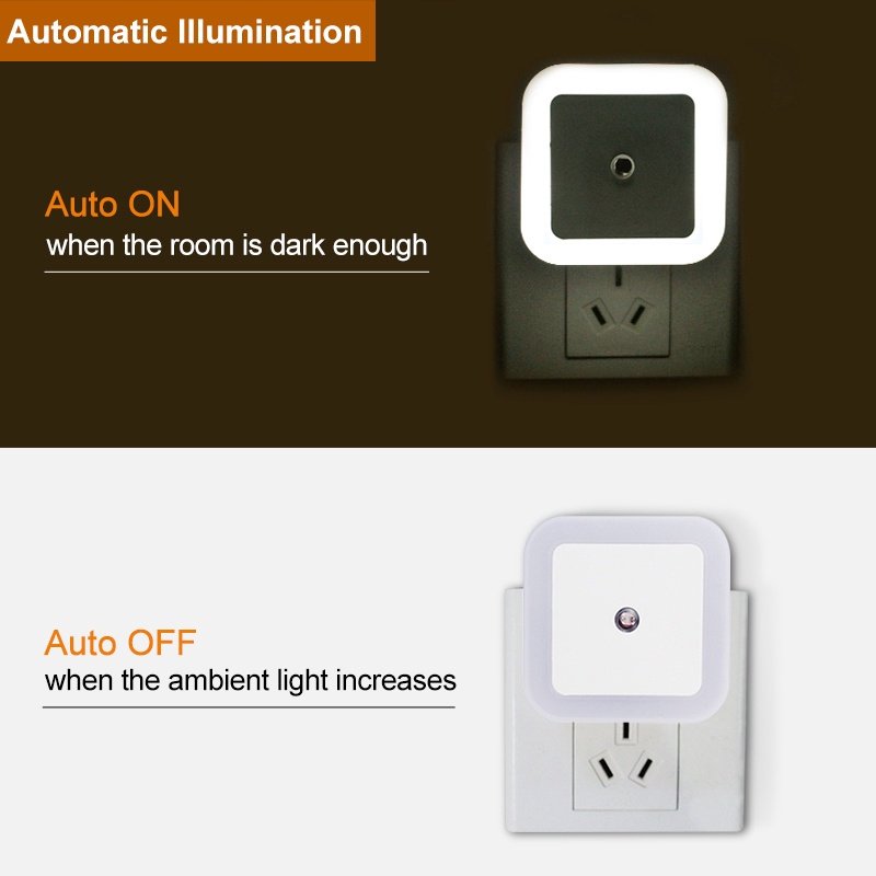 Auto LED Energy Saving Square Night Light Square 0.5W