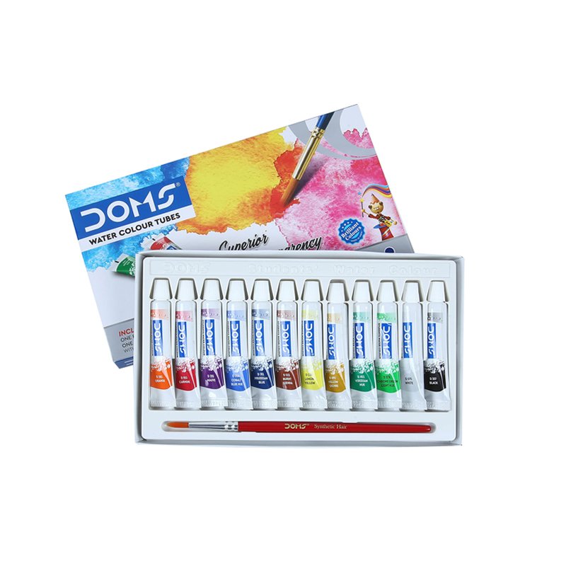 Doms Water Colour Tubes with Palette 12 Shades