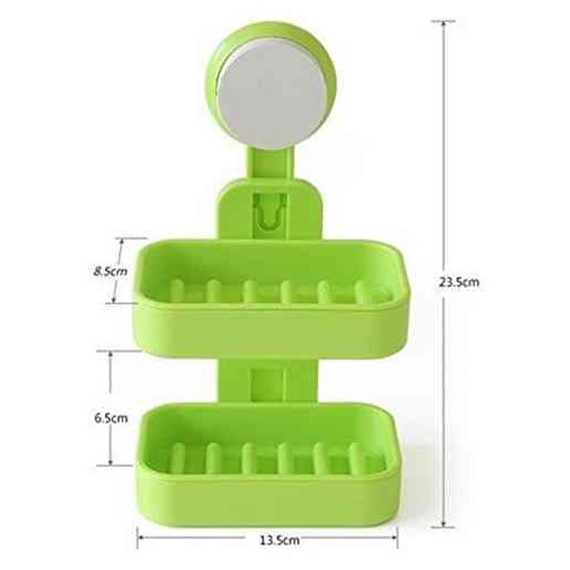 Double Layer Soap Box with Suction Cup Holder