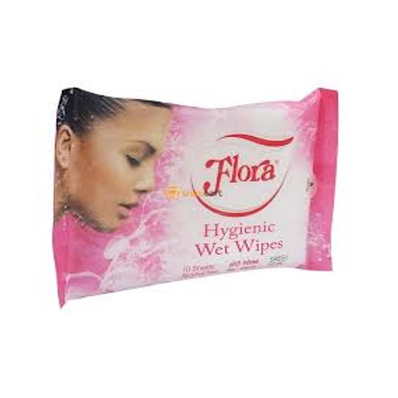 Flora Sassy Pink Hygienic Wet Wipes 10 Sheet