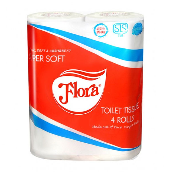 Flora Toilet Tissues 4 Rolls Pack