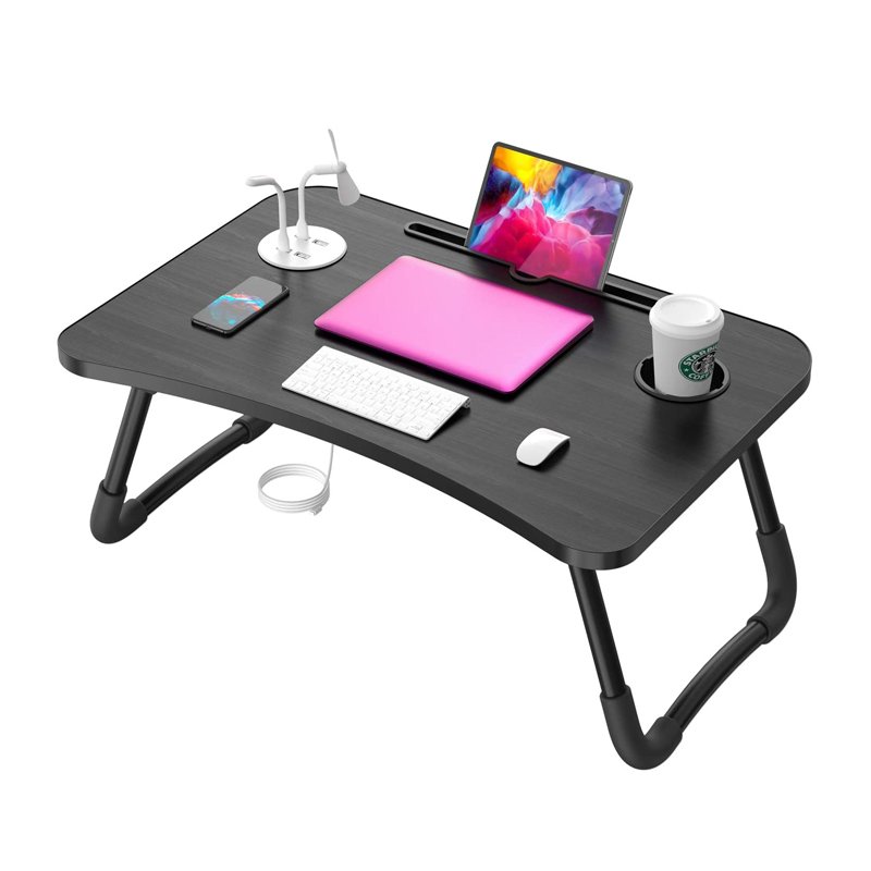 Foldable Laptop Table With USB Port, Fan and Light