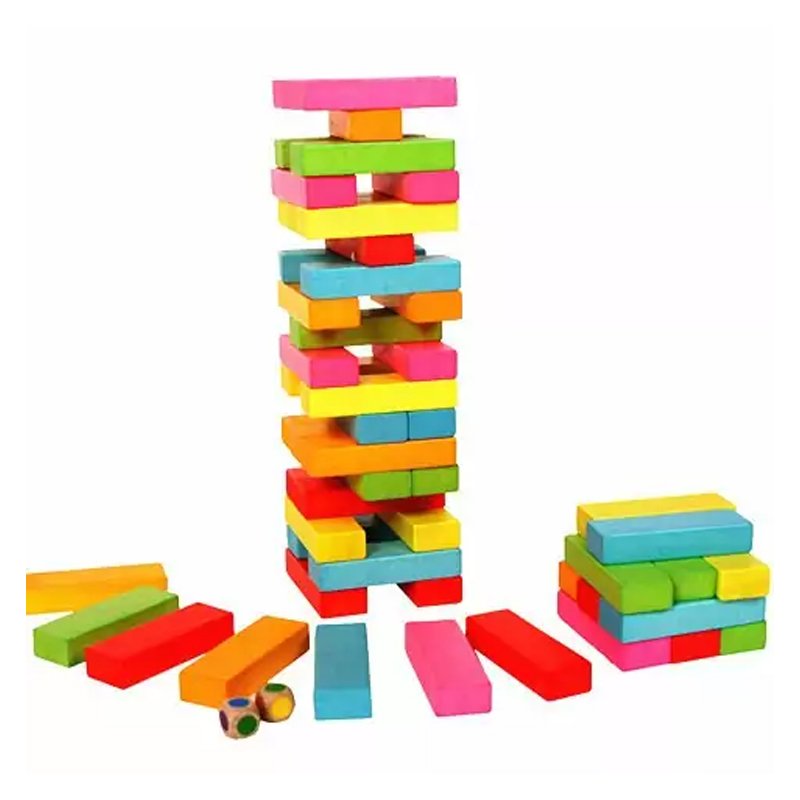 Jenga Colorful Wooden Blocks 48pcs