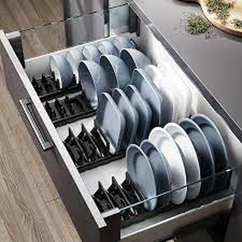 Kitchen Cupboard Adjustable drawer Organizer Pegboard Tray Drawer Drain Bowl Rack