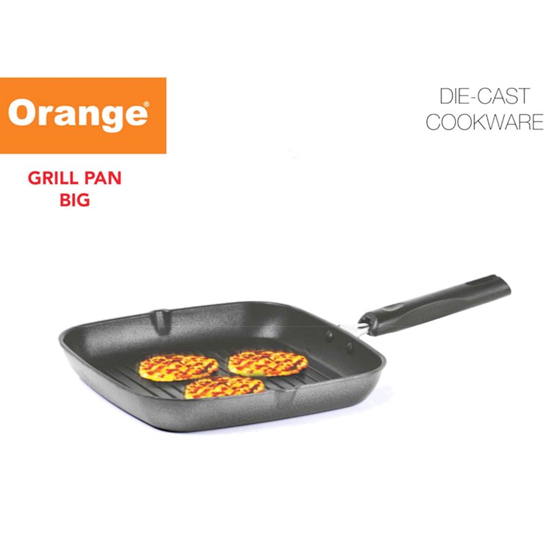 Orange Non Stick Grill Pan