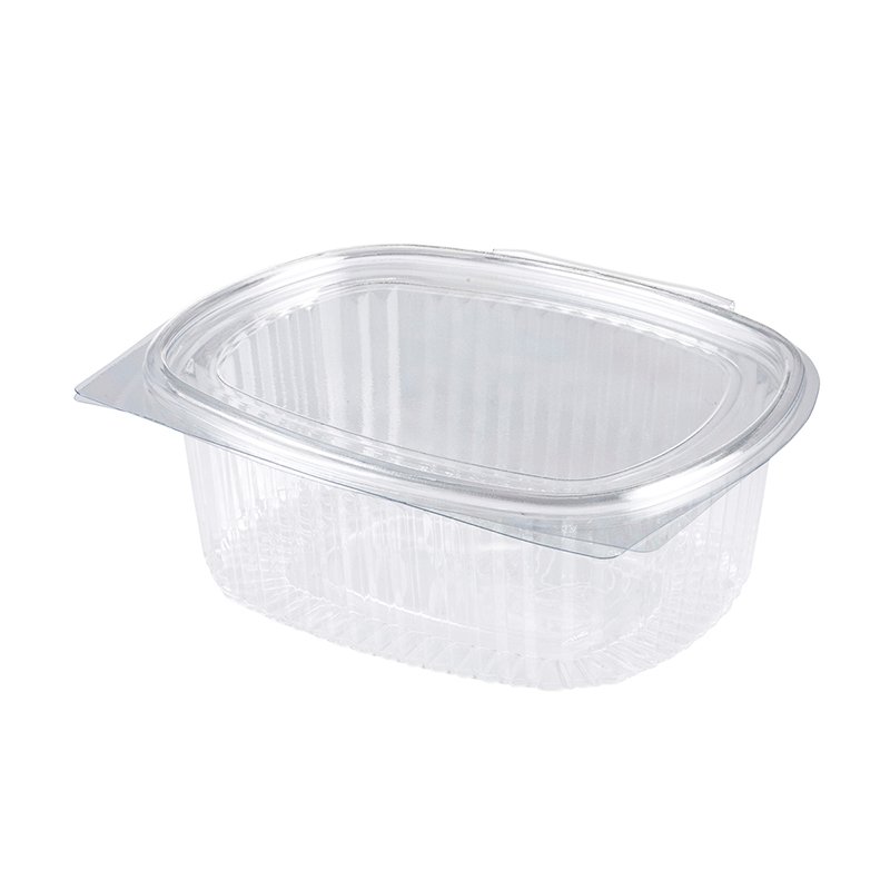 Oval Hinged Container With Lid 375ml - 5pcs Pack