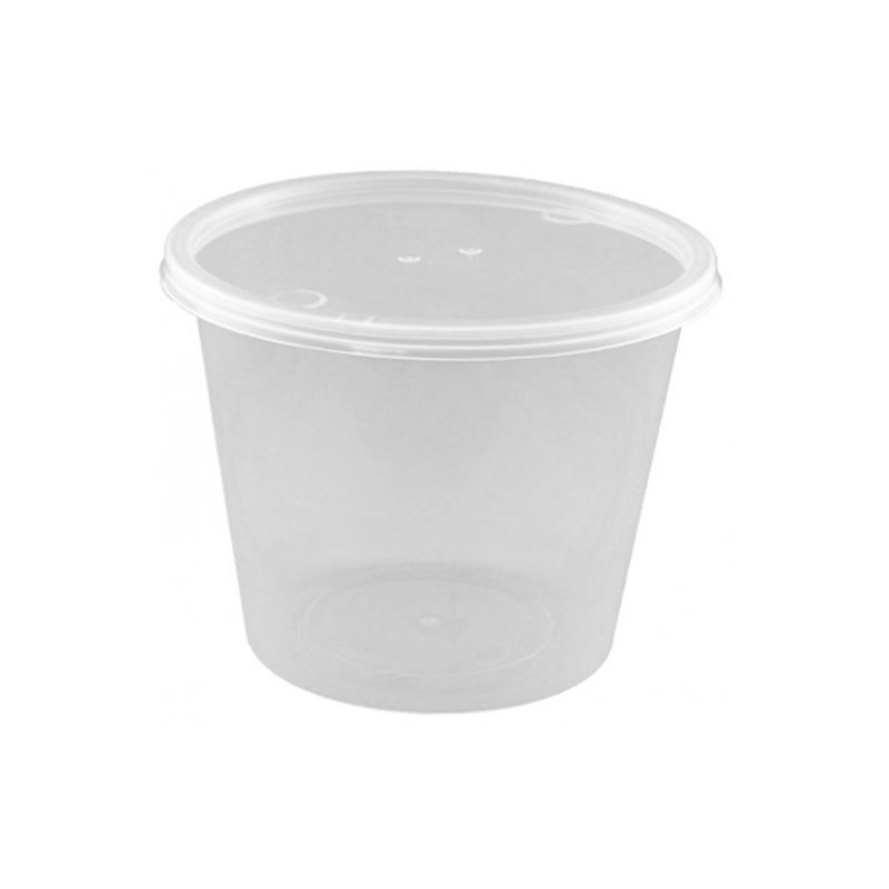 Plastic Round Container With Lid - 700ml 5 Pcs Pack