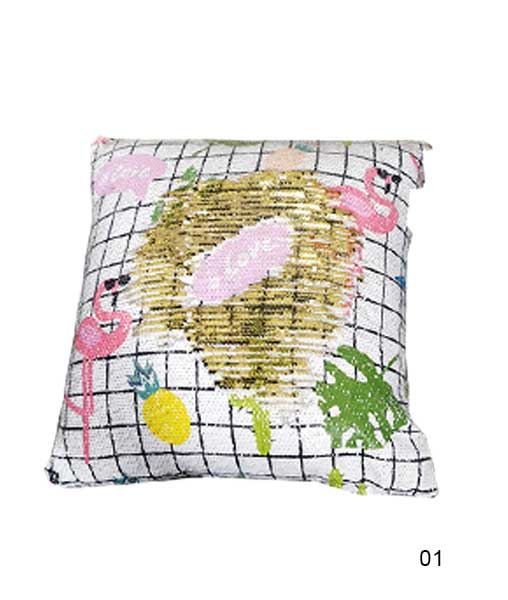 Printed Square Sequin Pillow