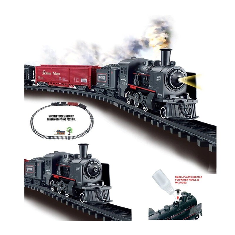 Rail King Battery Operated Railway Classical Freight Train Toy For Kids Play Set