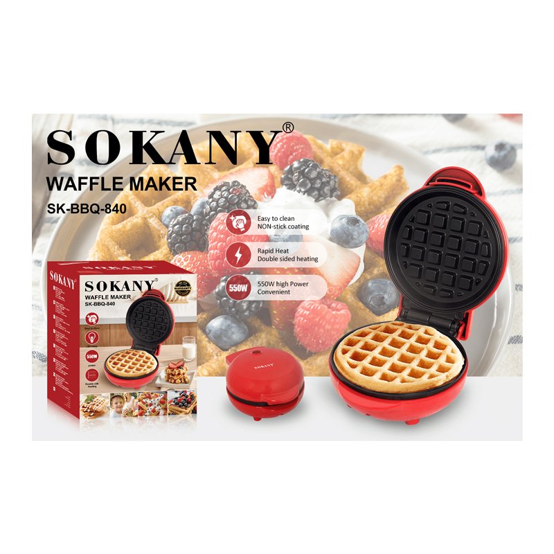 Sokany Nonstick Electic Waffle Maker SK-BBQ-840