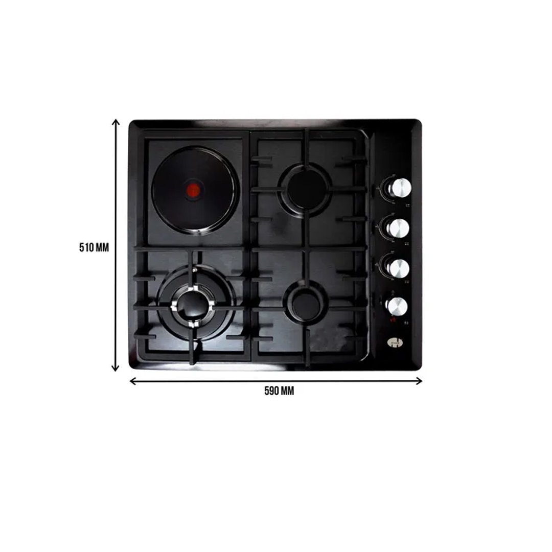 Asian Stainless Steel black  3 burner & 1 Hot Plate Cooker JY-ES4021B