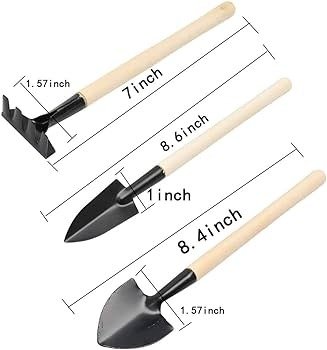 Wooden Handle Small Sharp Shovel Rake Mini Garden Tool Set