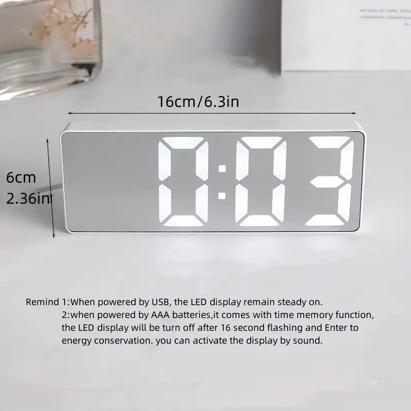 LED Mirror Alam Clock