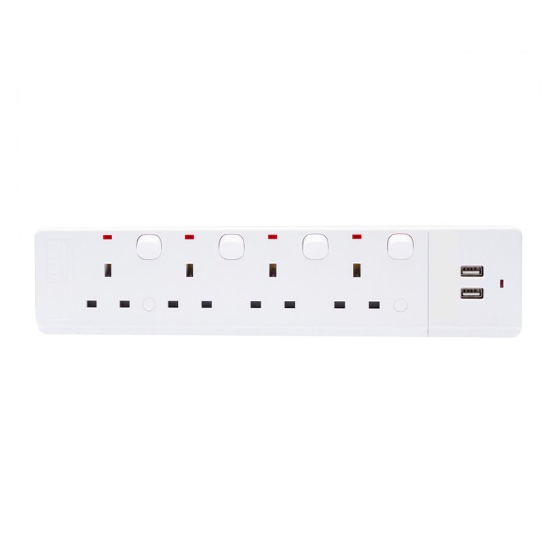 Kevilton 13A 4 Way Trailing Socket With USB - 7M