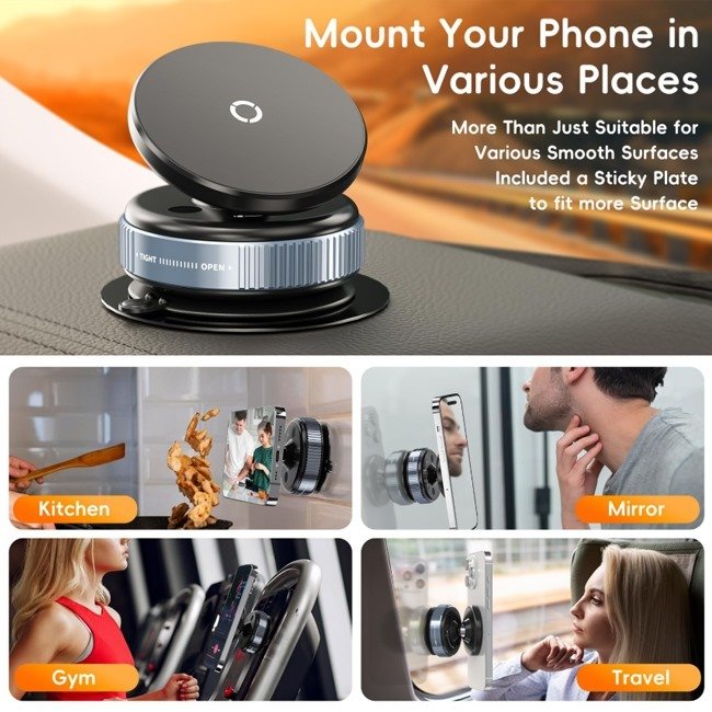 VACUUM SUCTION MAGNETIC PHONE HOLDER